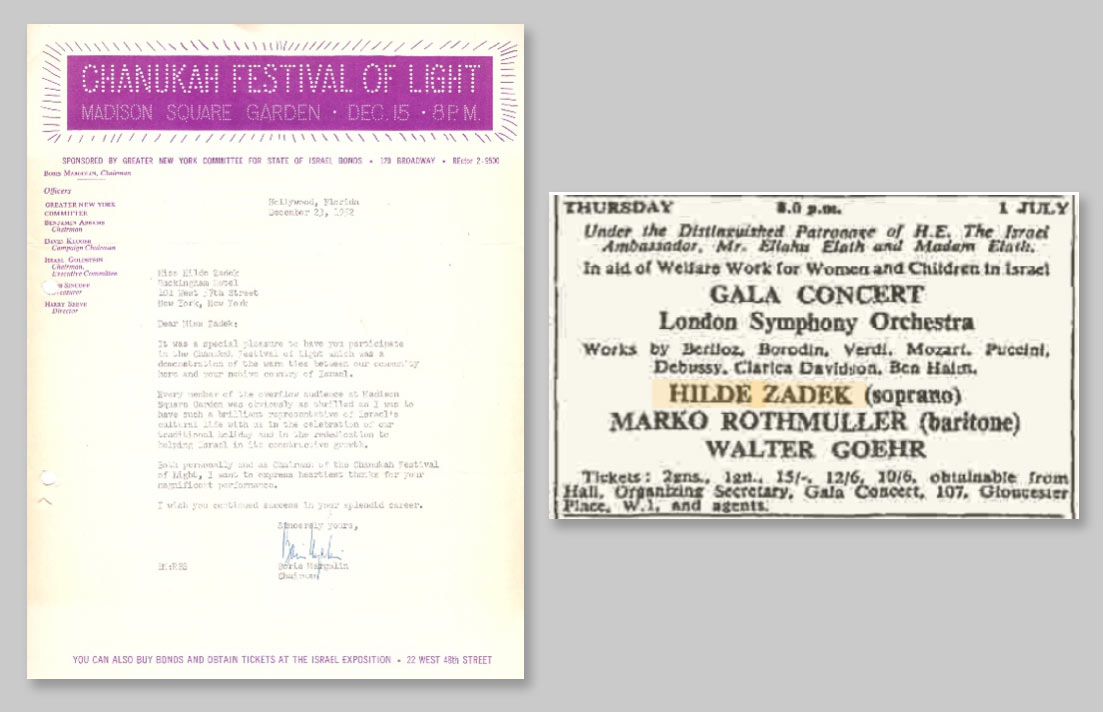 1952 · Chanukah New York | 1954 · Charity Gala London